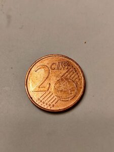 2 евроцента 2020 Словакия – реверс с номинал 2 EURO CENT